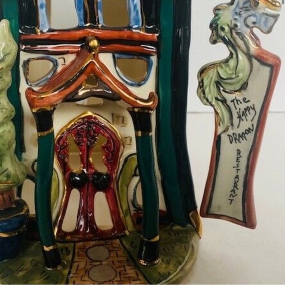 Blue Sky Pottery sculpture cottage Asian Restaurant figurine rare - Picture 4 of 7